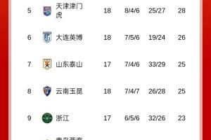 中超积分榜:申花6分领跑,海港国安同分分列第2、3,蓉城仍第4